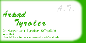 arpad tyroler business card